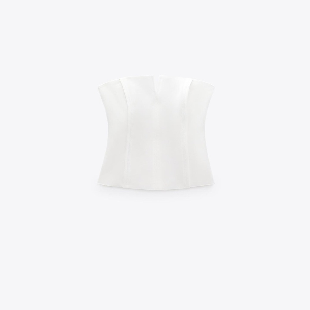 Zara Seamed Bustier Top in White size Small